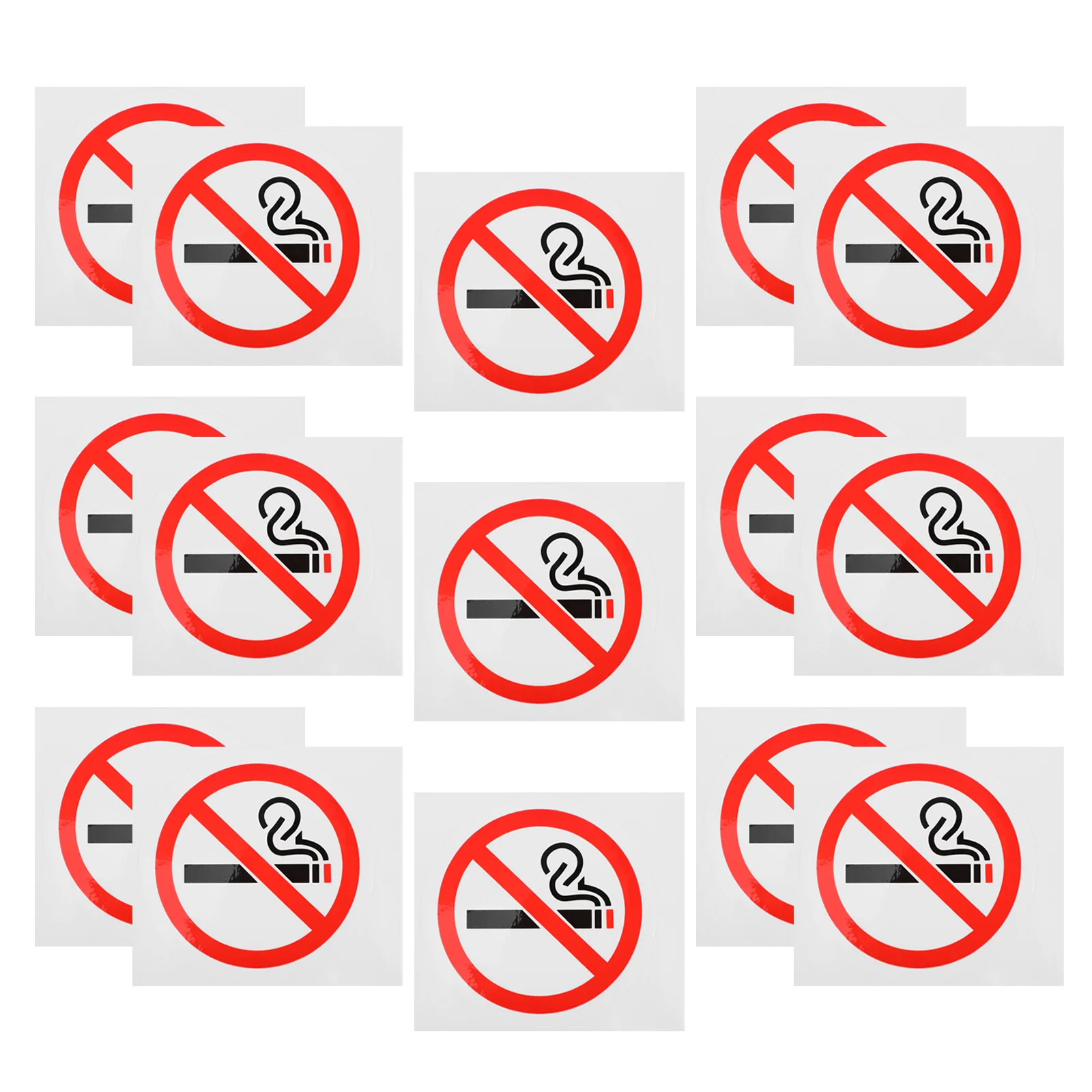 20 PCS No Smoking Sign Caution Somking Sticker Car Decals Metal Wall Paper Stickers