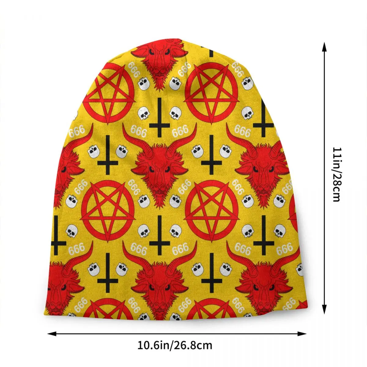 Custom Baphomet Pattern Skullies Beanies Caps Fashion Winter Warm Knitted Hat Unisex Adult Demon Bonnet Hats