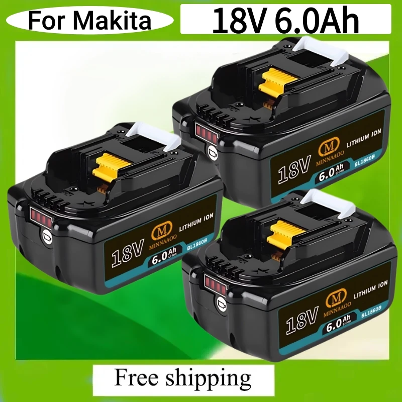 

NEW 100% Original For Makita 18V Battery 6.0Ah Rechargeable Compatible with BL1830B BL1840B BL1850B Power Tool Accessories