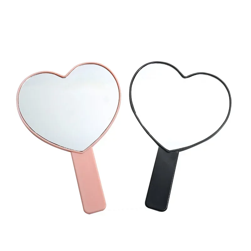 Handheld Makeup Mirror Love Heart Mirror Female Handle Makeup Cosmetic Beauty Tools Handheld Vanity Make Up Mirror