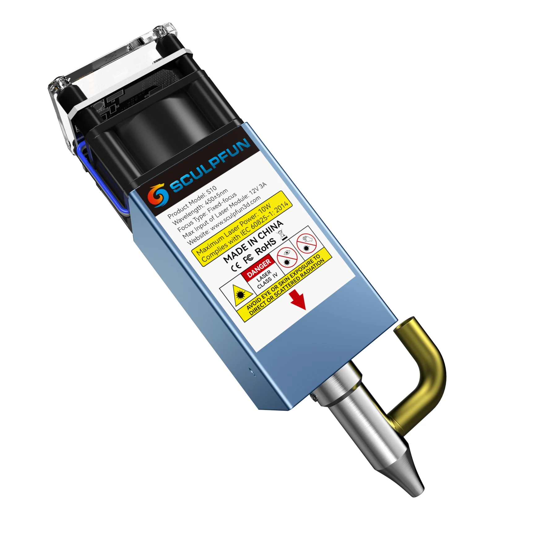 S10 Diode Mini Laser Gravur Maschine Leistungsstarke Modul Laser 15000 U/min Lüfter Geschwindigkeit High Speed Air Assist Laser Modul Set