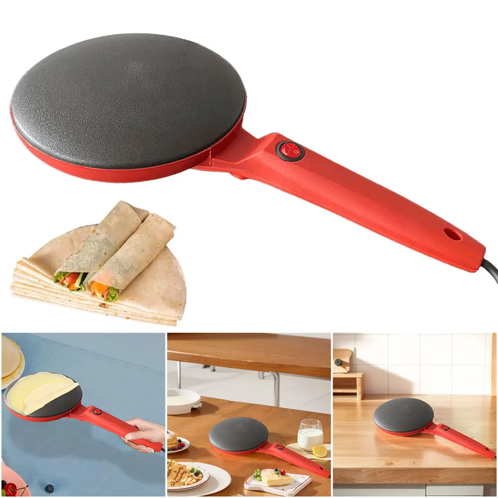 Electric Crepe Maker Non-Stick Breakfast Pizza Machine Chinese Spring Roll Cooking Tools for Crepes Pancakes Bacon Tortillas