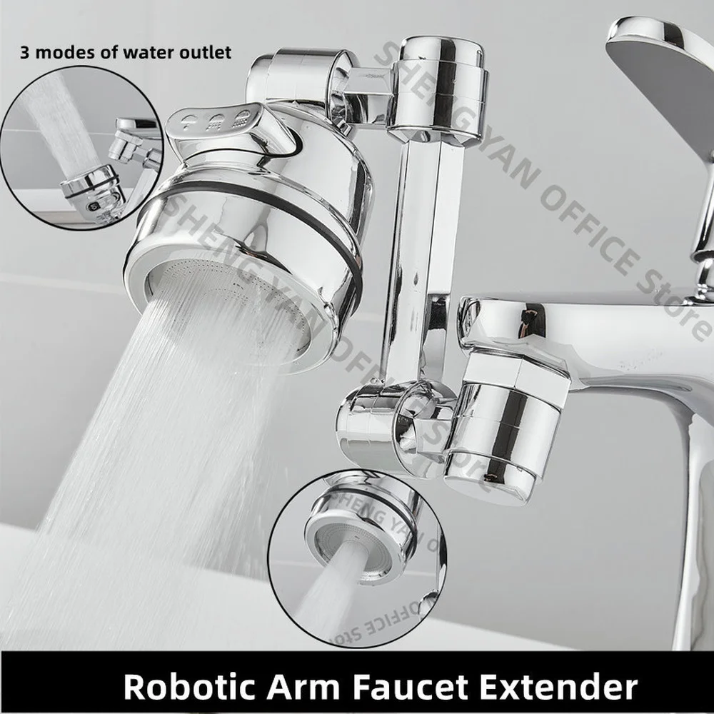 The New 1080 Degree Rotating Robotic Arm Faucet Extender Splash-proof Filter Nozzle Sink Tap Aerator Home Kitchen Accessories