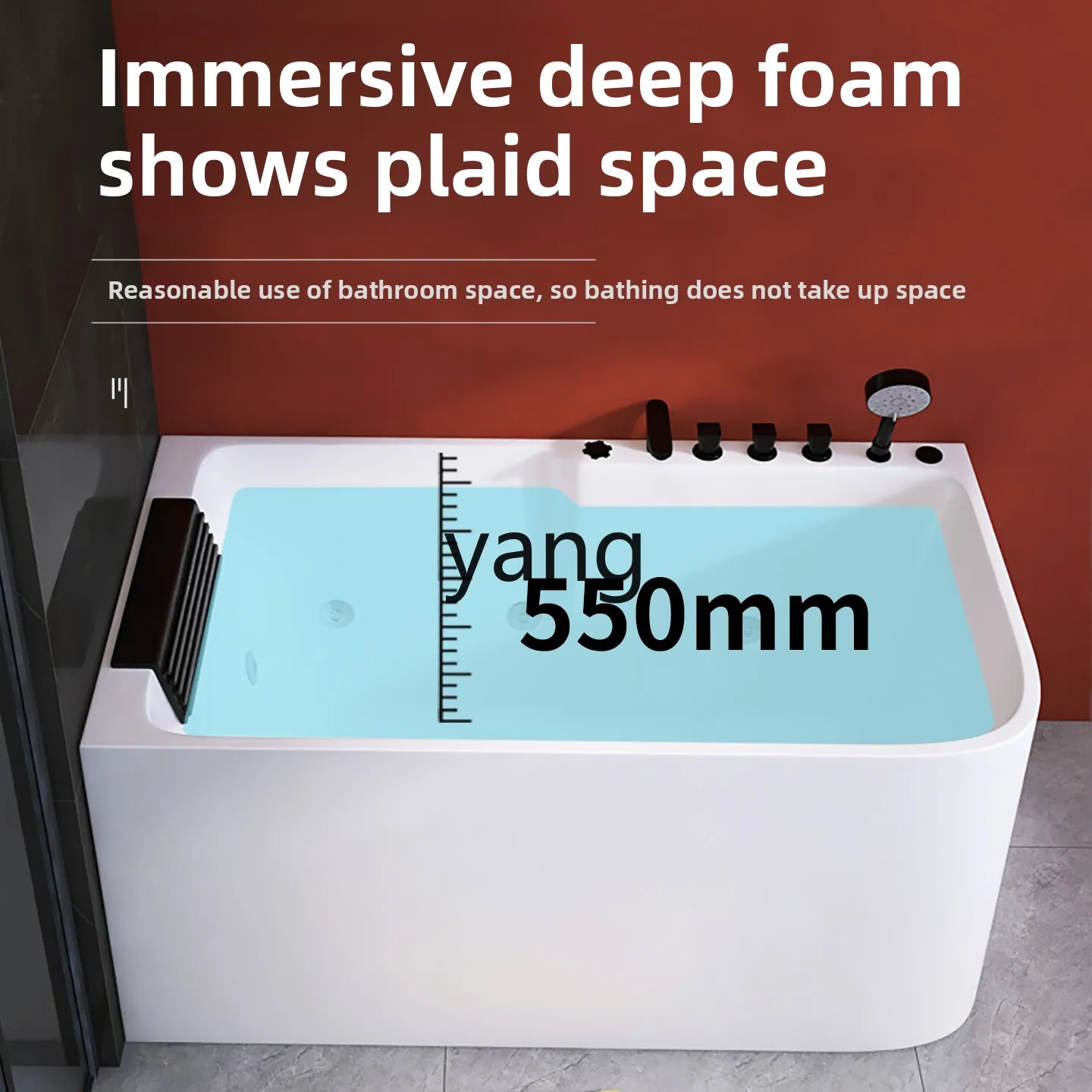 LMMseated deepened two-skirt small apartment acrylic deep bubble small bathtub