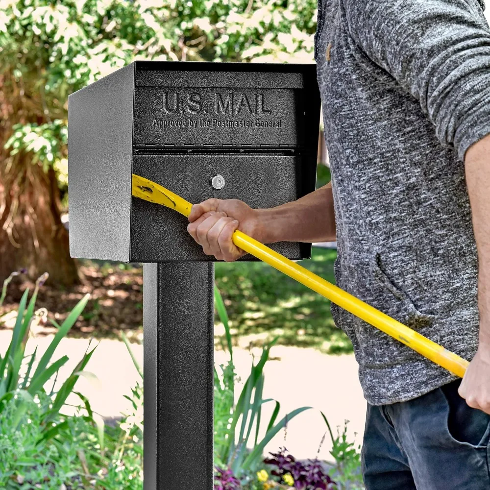 

7506 Mail Manager Curbside Locking Security Mailbox, Black,Large