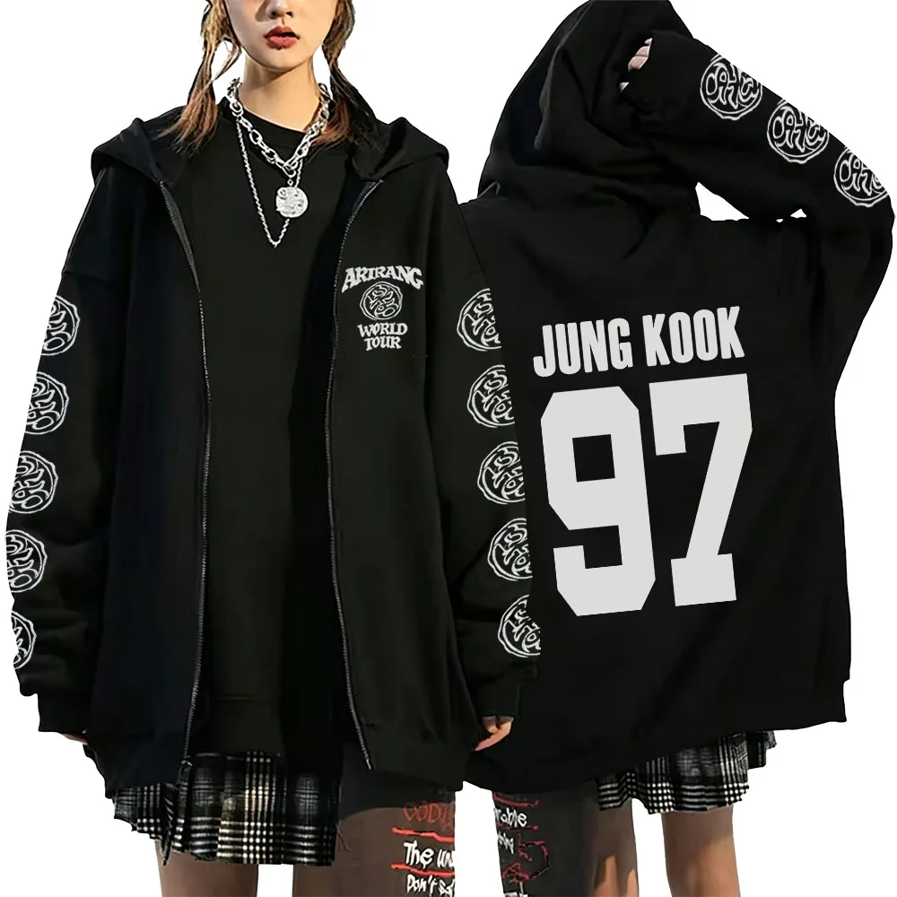 Image of 2026 Mädchen Damen Herren Konzert-Must-Have Y2K Zip-Up Hoodie KPOP Street Dance Performance TOP Sportlicher Paar-Stil Mantel