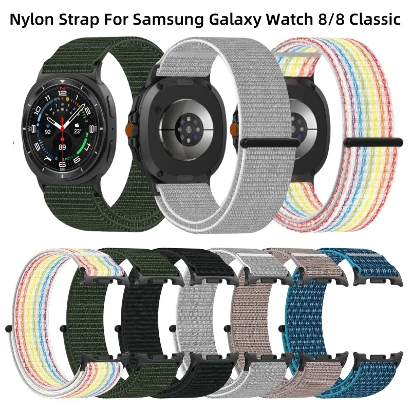 Atmungsaktives Nylon-Schlaufenarmband für Samsung Galaxy Watch 8 40 44 mm/8 Classic/Ultra2 Sportarmband Armband Correa