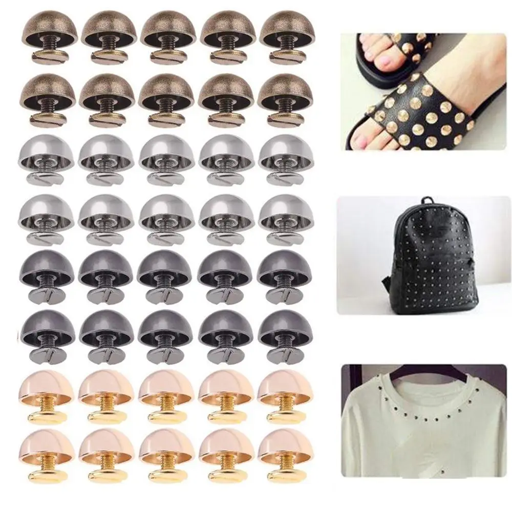 Luggage Craft Metal Nail Cloth Button Leather Craft Mushroom Dome Round Head Screws Strap Rivets Solid Nail Bolt