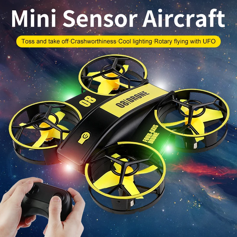 2.4G remote control mini light sensor aircraft anti-fall and impact-resistant 360-degree flip multi-person interactive adult toy