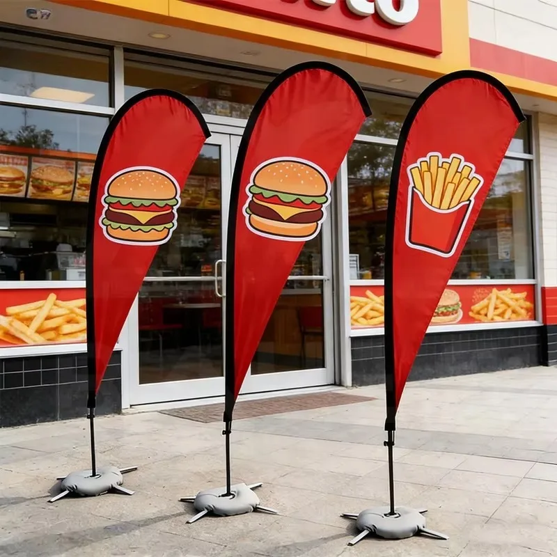 Custom Promotional Flags Banners Beach Gardens Polyester Display Flags with Logo Printing
