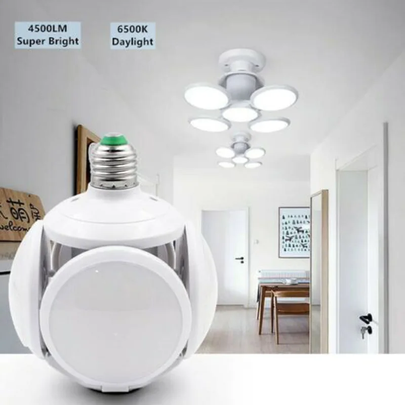 

Super Bright LED Bulb Deformable Garage Ceiling Lights E27 40W Football UFO Lamp