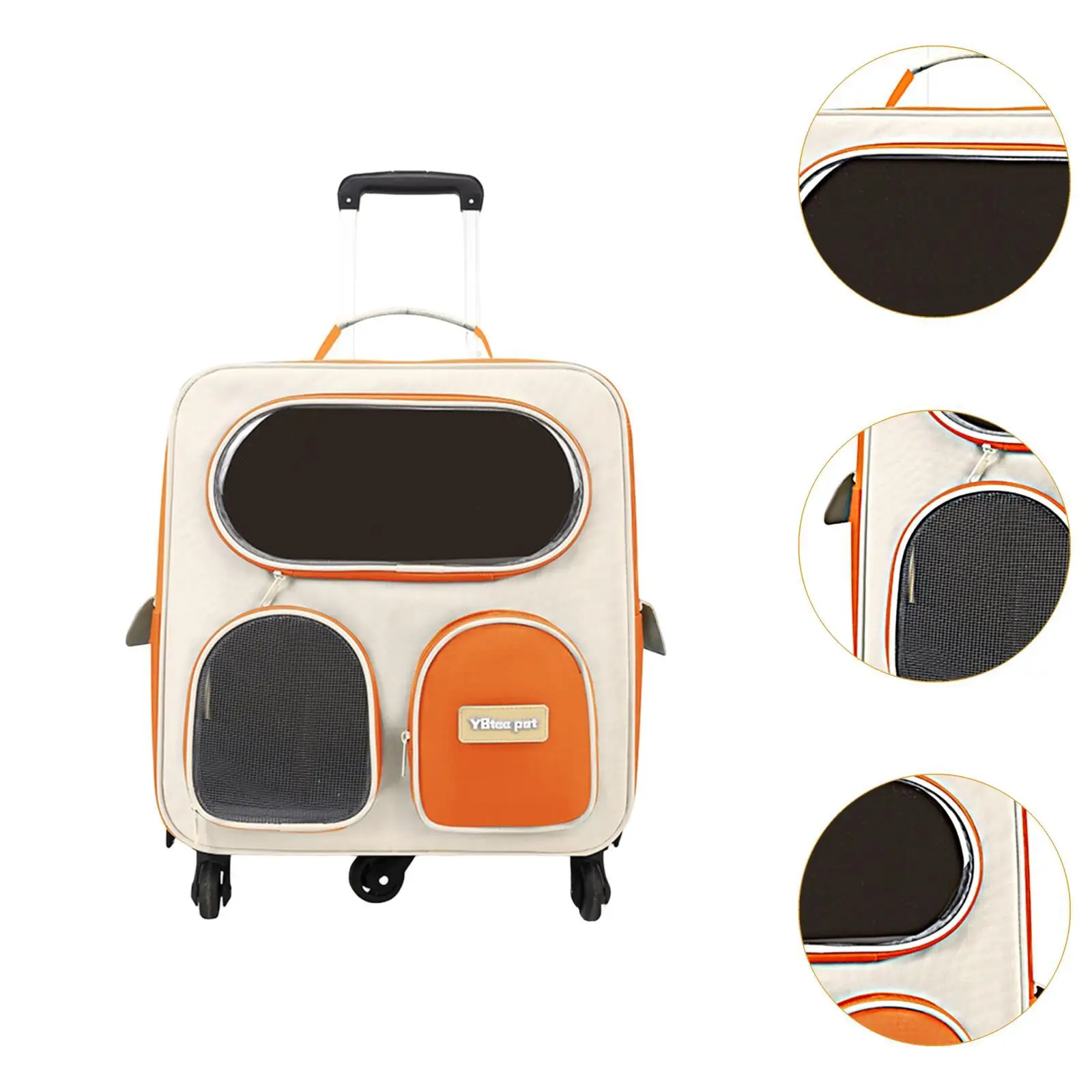 حقيبة ظهر للقطط، حامل دوار للحيوانات الأليفة، نافذة شبكية مقاومة للخدش، مادة نايلون مريحة للمشي لمسافات طويلة والتسوق بدون استخدام اليدين