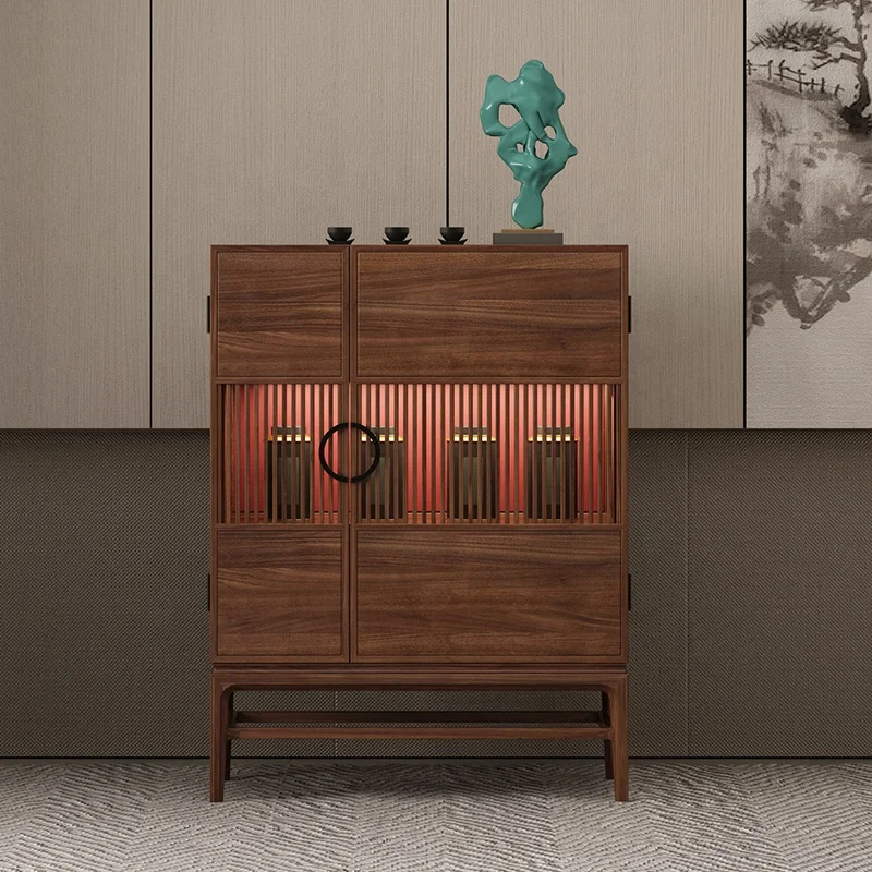 Custom Storage Cabinet With Large Capacity //New Chinese Style Solid Wood Living Room Furniture