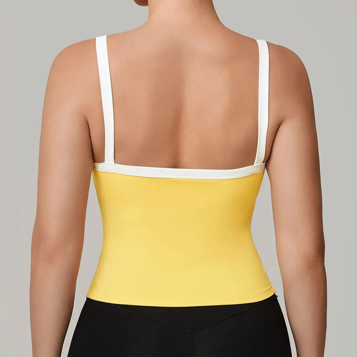 Ningyu Yoga Vest Contrasting Color Hollow Out Back Women's Gym Top Worn for External Wear High-end Running Quick Dry Sports Tank