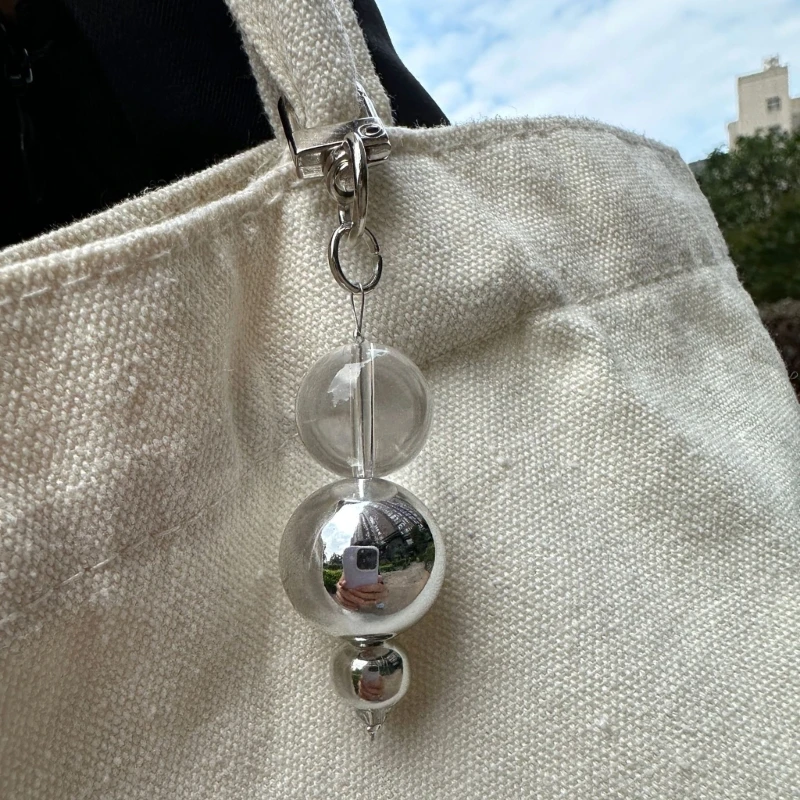 Clear Acrylic Sphere Keychain Mini Ball Pendant Key Ring for woman Key Holder Bag Hanging Decoration