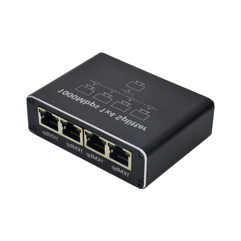 Ethernet Splitter 1 to 2/3/4 High Speed 1000Mbps LAN Converter Adapter for Routers, Computer Display with USB Power Cord  D2RC