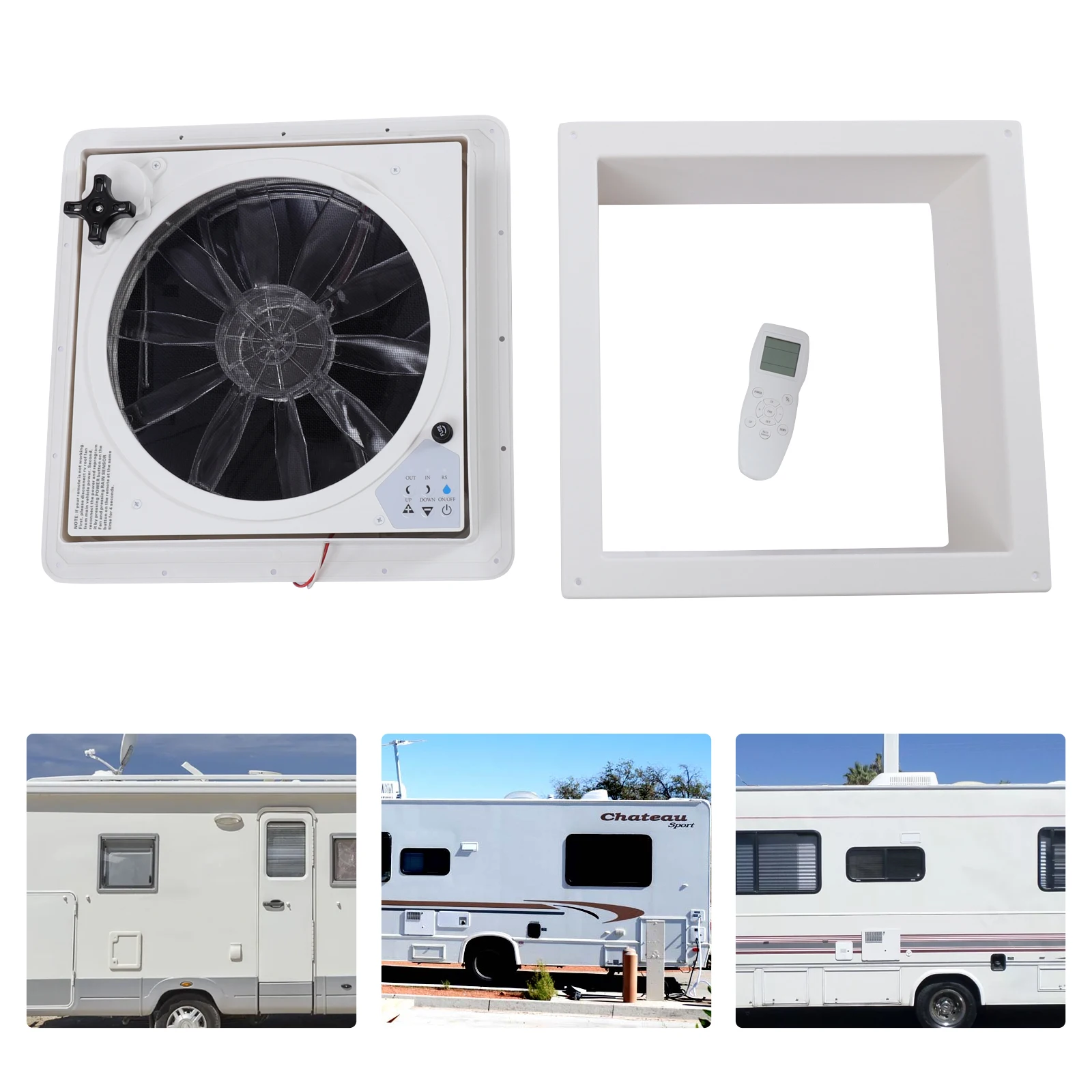 36 cm/14,2 Zoll Luftbelüftung für Wohnmobil-Dachventilator, umkehrbarer Abluftventilator, leise kontinuierliche Belüftung, Wohnmobil mit 12-V-Fernbedienung
