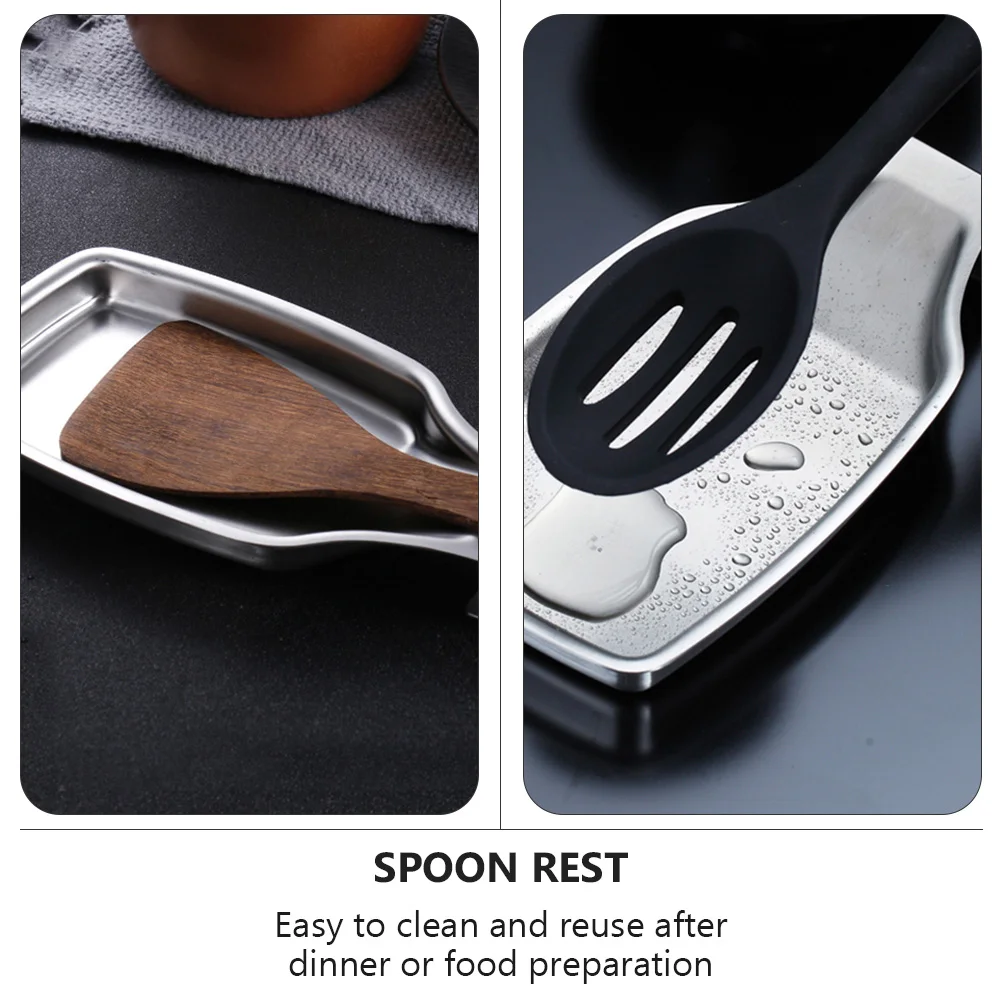 

Stainless Steel Spoon Rest Kitchen Utensils Holder Smooth Edge Storage Rack Premium 304 Reusable Cutlery ganizer