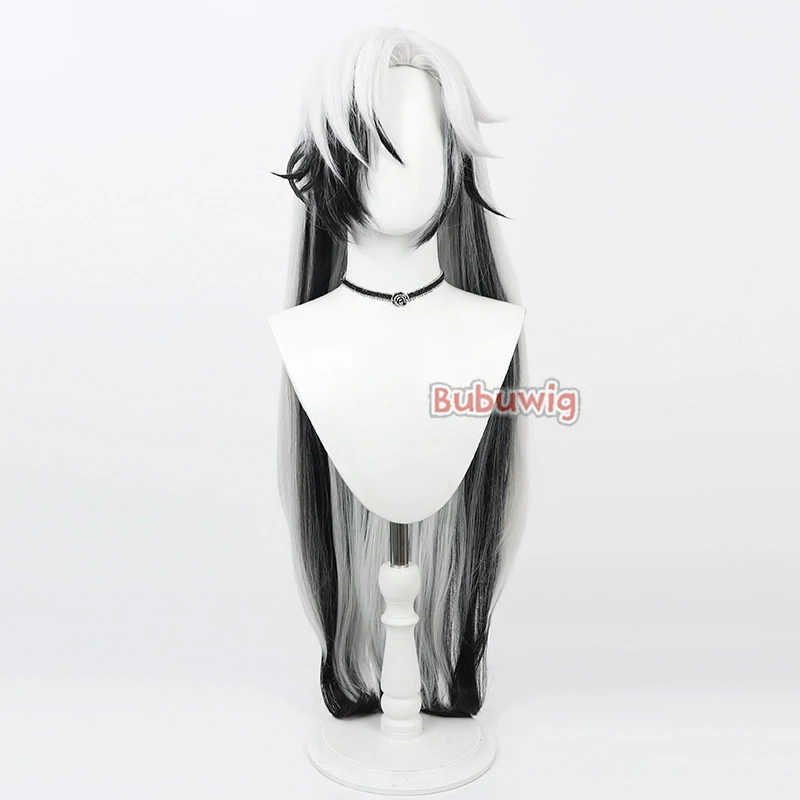 Bubuwig Synthetic Hair Boothill Cosplay Wigs Honkai: Star Rail Boothill 80cm Long Straight White Mixed Black Wig Heat Resistant