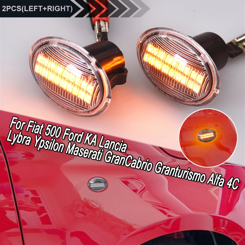 2X OEM side marker lamp turn signal light for FIAT 4S 63 3P NUOVA 500 ABARTH Ford KA DESDE Lancia YPSILON Maserati