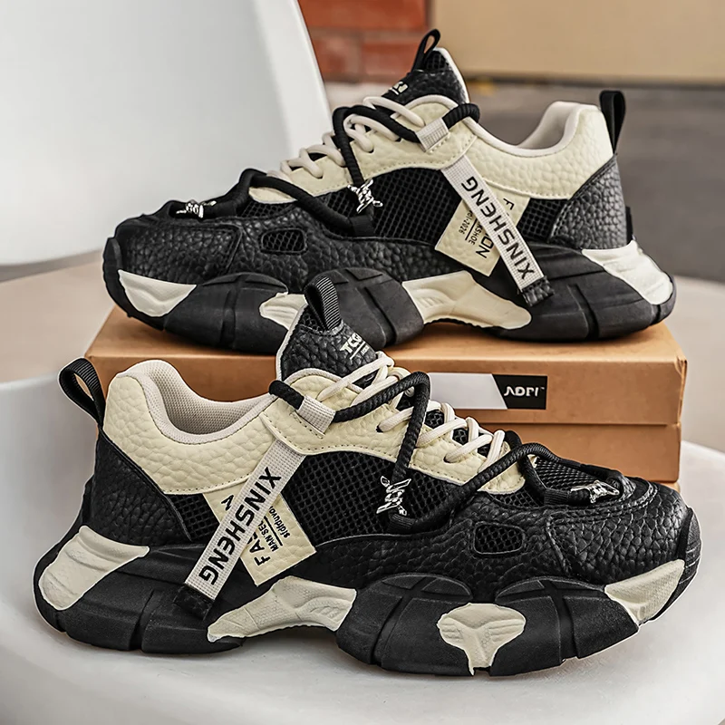 Chunky sneakers Men's breathable casual shoes four seasons new lightweight soft-sole comfort outdoor speed sports running shoes