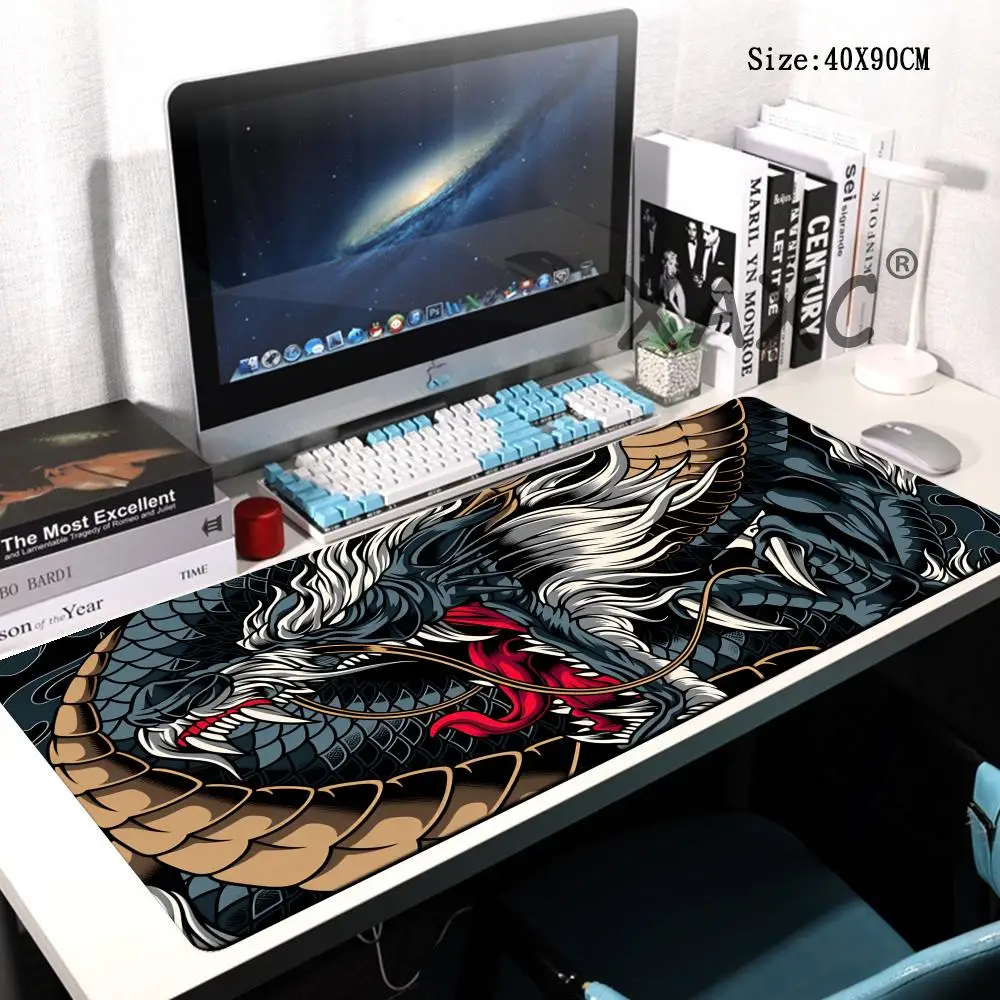 

HYBXAXC Large Table Carpet Dragon Mouse pad Gamer Mousepad Gaming Mouse Mat Black Desk Mat Soft Computer Desk Pad Waterproof