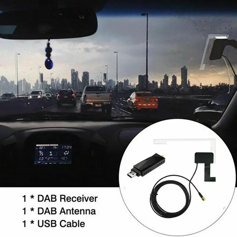 Radio Receiver in Car Antenna Digital DAB+ Adapter Aux Tuner Box Audio USB Antenna Android Decoding Radios