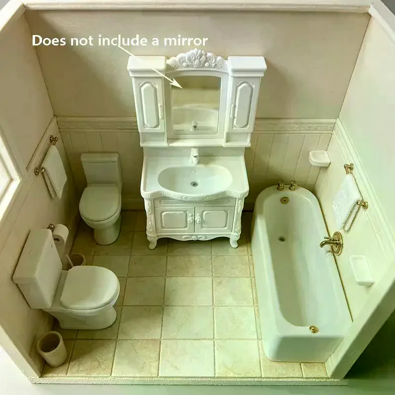 1Pcs Doll Home Bathroom Furniture Decor Toy 1/12 Dollhouse Miniature Bathroom Handwashing Platform Model DIY Accessories