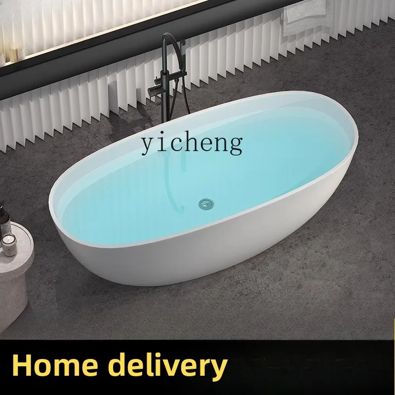 

ZC bathtub household adult acrylic double bath dedicated integrated freestanding