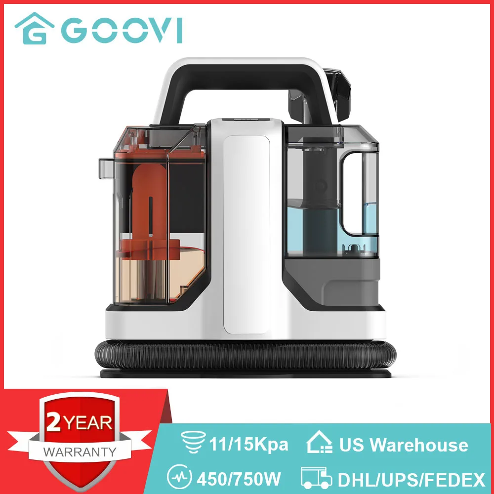 GOOVI Handheld Carpet Cleaner 750/450W Spot Cleaner 11/15KPa for Sofa Curtain Spray Suction Integrated Machine Clean Machine