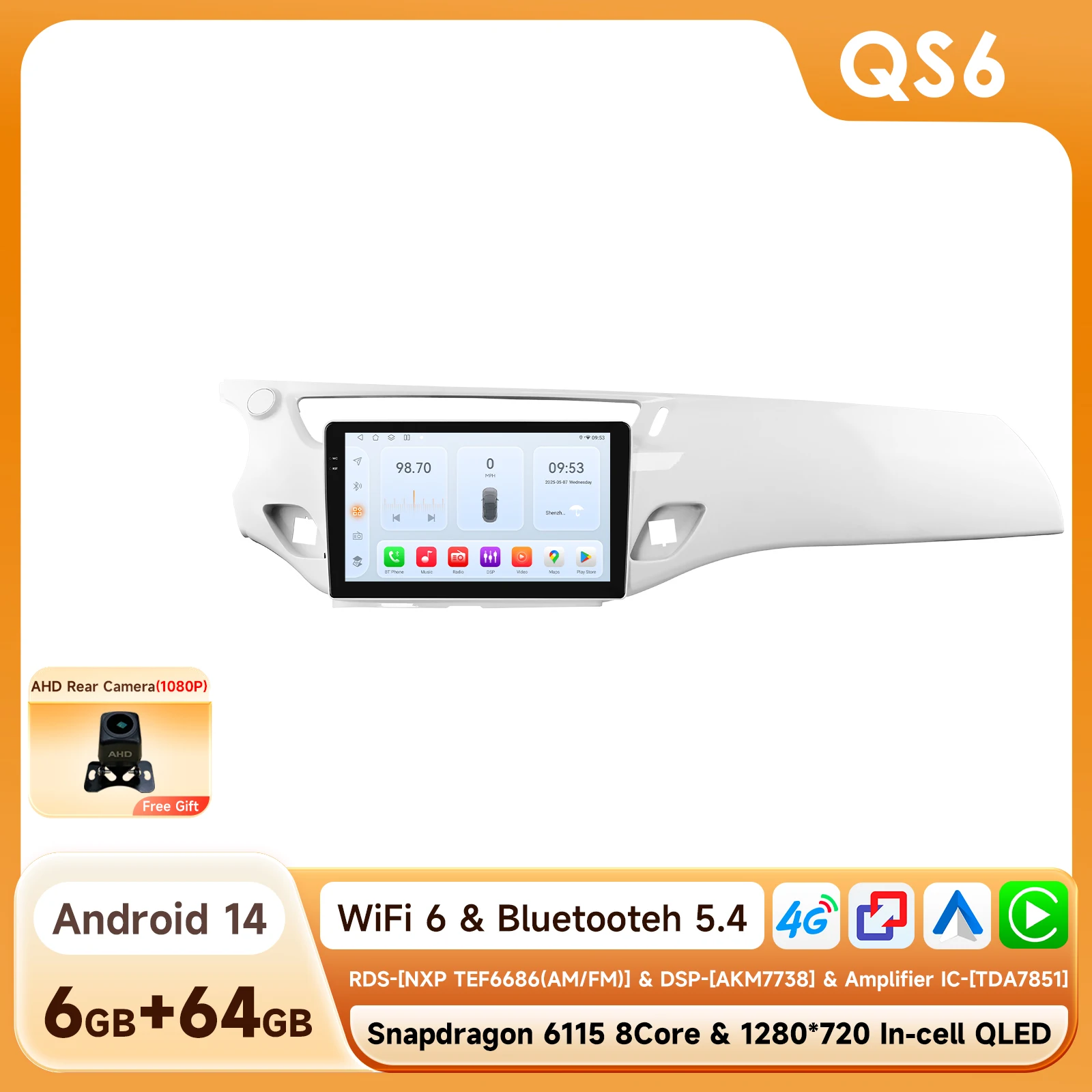 Android autoradio voor Citroen C3 DS3 2010-2016, autoradio met DSP, GPS, Carplay, intelligente multimedia en video via Snapdragon 6115 - afbeelding 1
