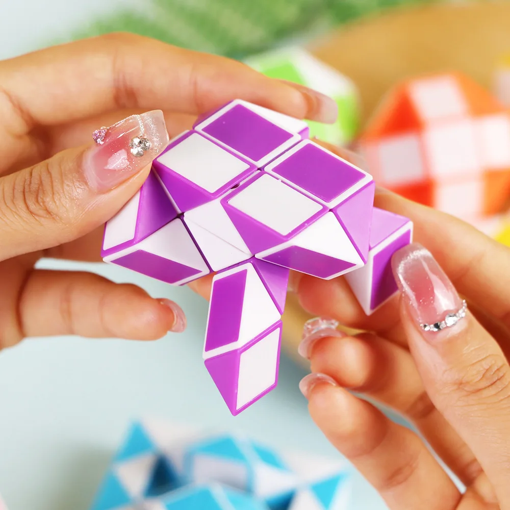 8/16Pcs Folding Snake Ruler Puzzle Cube Educational Toys for Kids Birthday Party Favors Guest Gifts School Prizes Goodie Filler