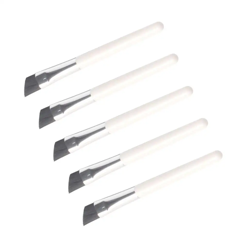 

5 Pcs Mini Lightweight Eyebrow Brushes with Smooth Handle for Salon Home Use Portable Makeup Supplies