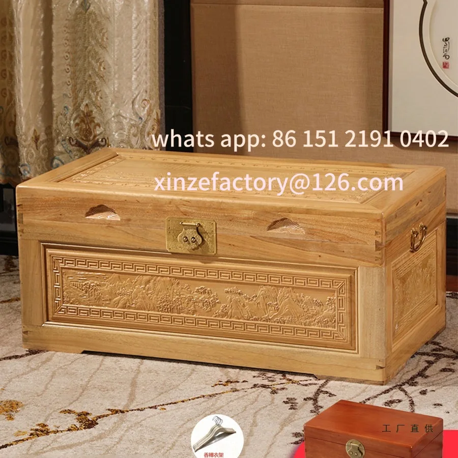 

Customizable camphor wood box rectangular calligraphy and painting collection large household solid wood wedding storage box