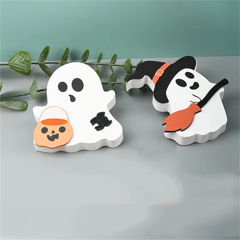 1/3Pcs/set Cute Ghost Ornament Tiered Tray Halloween Decor Ghost Table Sign For Halloween Party Desktop Home Decorations