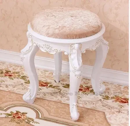 

European Fashion Dressing Stool, Living Room Shoes Changing Bench, Luxury Makeup Stool, Bedroom Round Chair, Vanity Seating