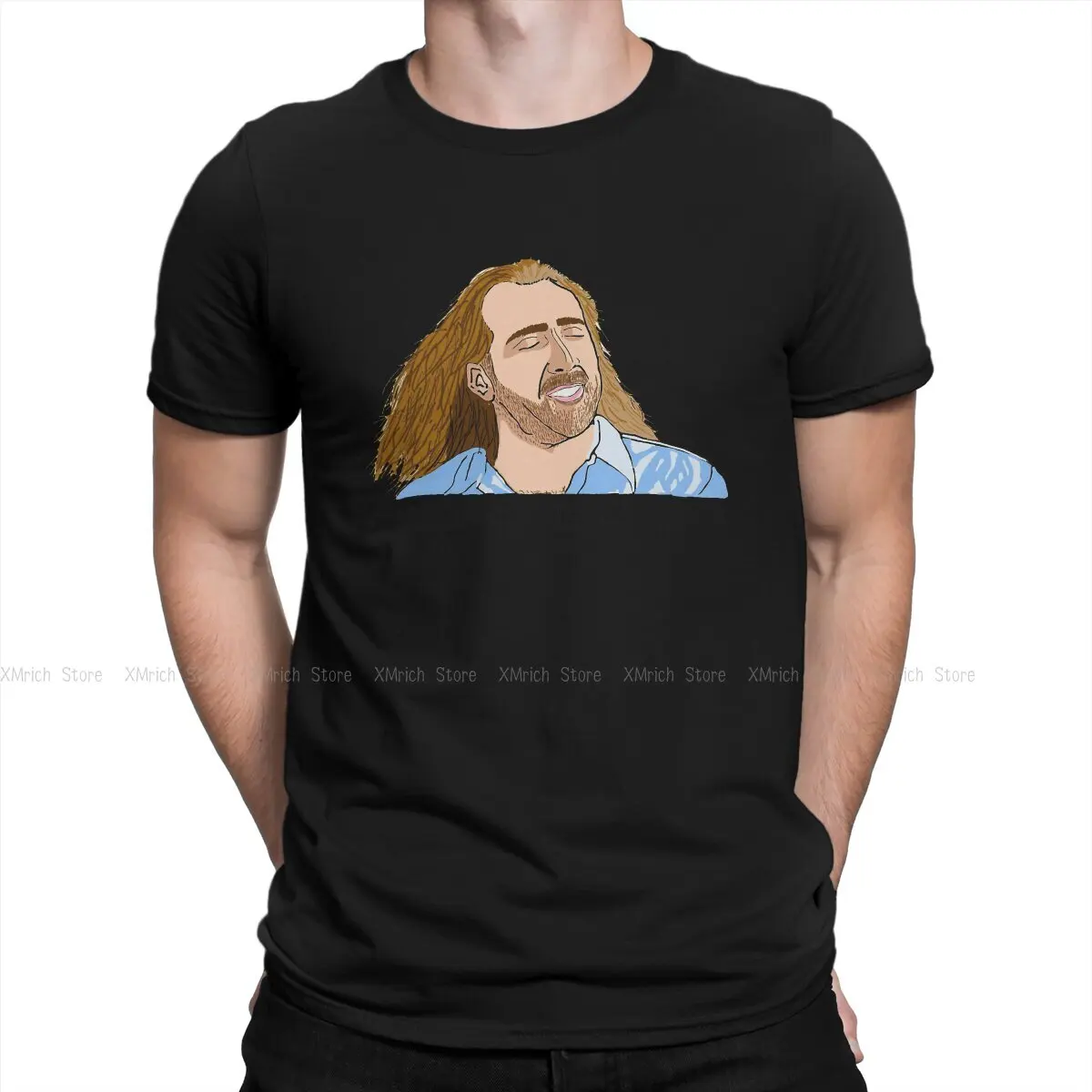 Nic Cage Con Air Hair T-Shirt Men The Unbearable Weight of Massive Talent Movie Casual Pure Cotton Tee Shirt