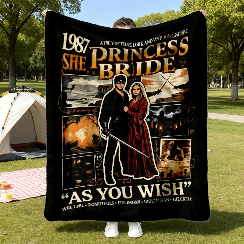 Princess Bride Soft Blanket, Westley Buttercup As You Wish Graphic Comfy Blanket