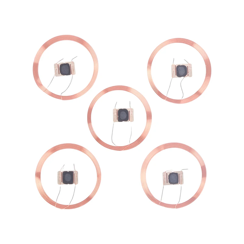 5Pcs ABS Self-adhesive Coil UID IC Card ID 21.6mm 13.56MHZ Rewritable Changeable Chip Keyfob RFID