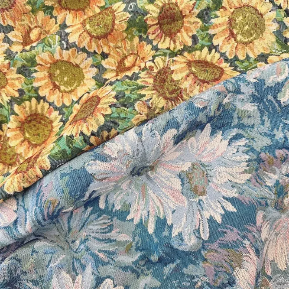 

Жаккардовая ткань в стиле масляной живописи для скатертей, штор, пикников, этнических сумок, ткань для рукоделия и шитья