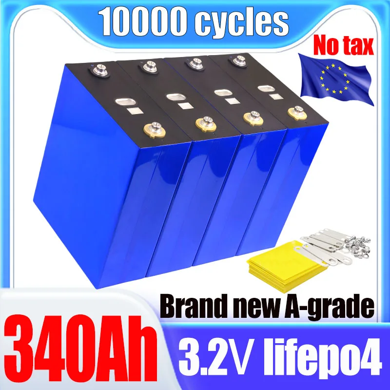 

new 3.2V 340AH Lifepo4 battery 3C DIY 12V 24V 48V automotive marine A-class solar energy storage rechargeable battery tax-free