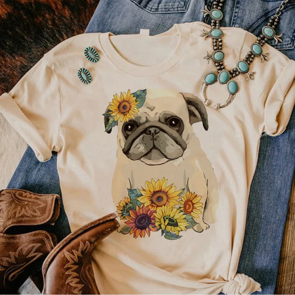 

Pug t-shirts women funny summer t-shirts female streetwear clothing