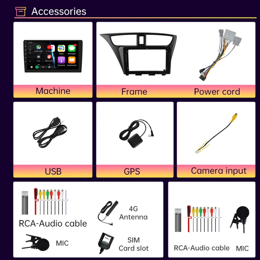 Carplay راديو السيارة أندرويد 15 لهوندا سيفيك هاتشباك 2012 2013 2014 2015 2016 2017 مشغل وسائط متعددة الملاحة لتحديد المواقع ستيريو #3