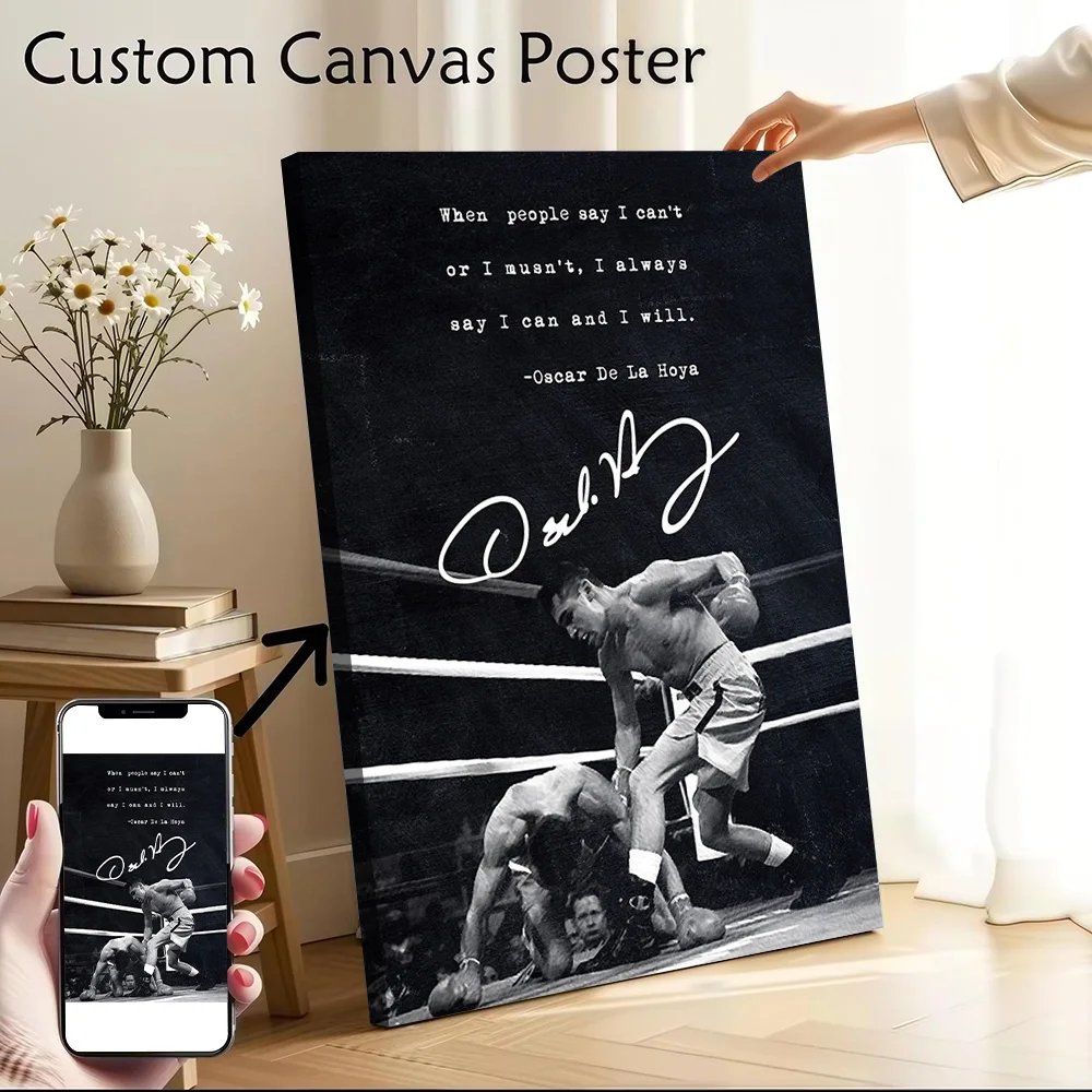 Oscar De La Hoya Boxing Poster Canvas Wall Art Custom Photo Print Modern Painting for Fans Decor Living Room Decoration Bedroom