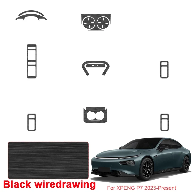 

Автомобильная карбоновая внутренняя наклейка, авто оконная подъемная панель, наклейка, защитная пленка для двери, аксессуар для XPENG P7 P7i 2023-2026 LHD