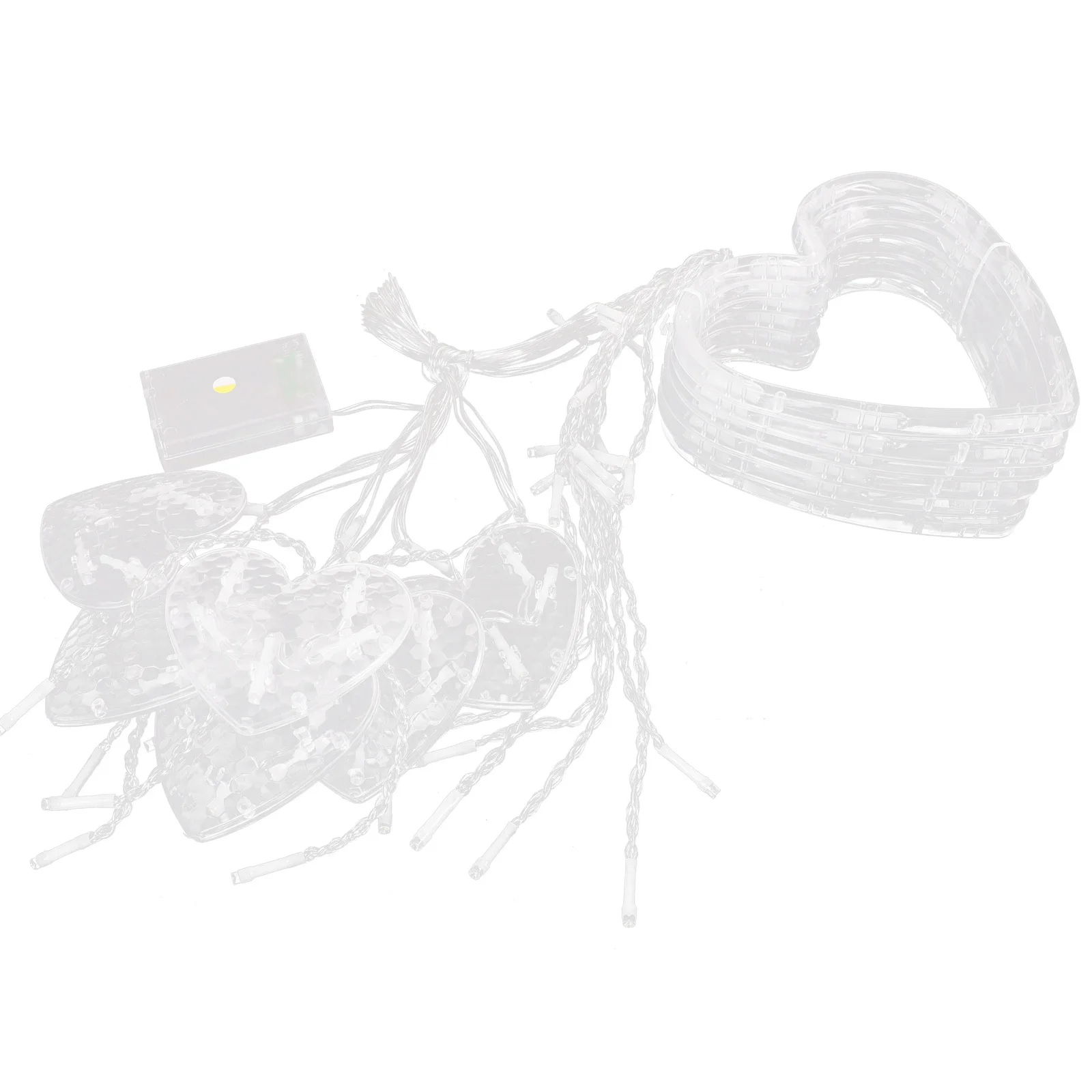 LED القلب نافذة الستار ضوء بالطاقة الجنية سلسلة أضواء غرفة نوم LED ديكور نافذة سلسلة أضواء الغرفة الجمالية #5