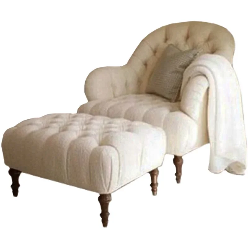 

Single sofa American balcony tiger chair armchair footstool simple light luxury living room leisure chair bedroom recliner