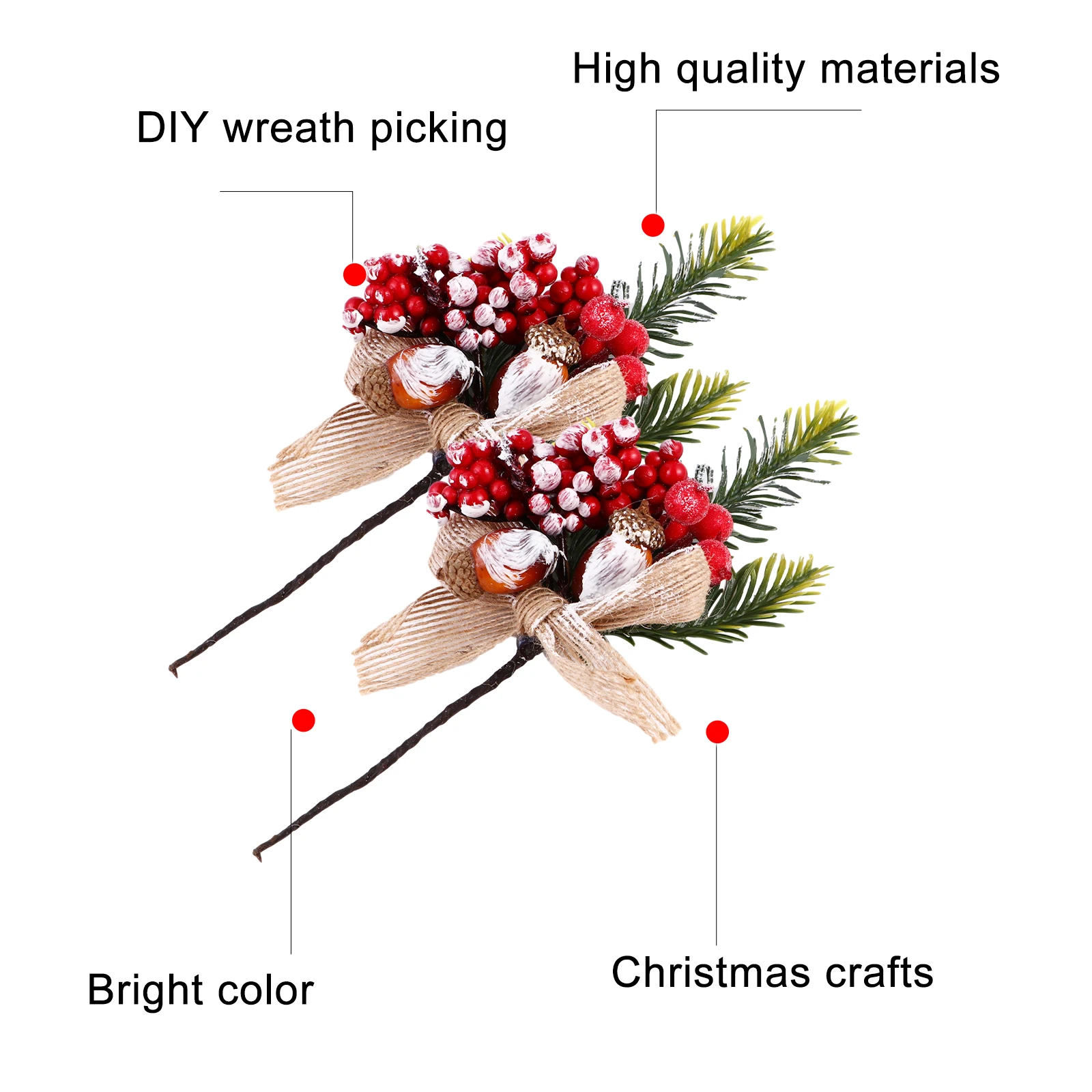 

8 Pcs Simulated Fruit Branches Christmas Decoration Pine Berry Picks Decorations