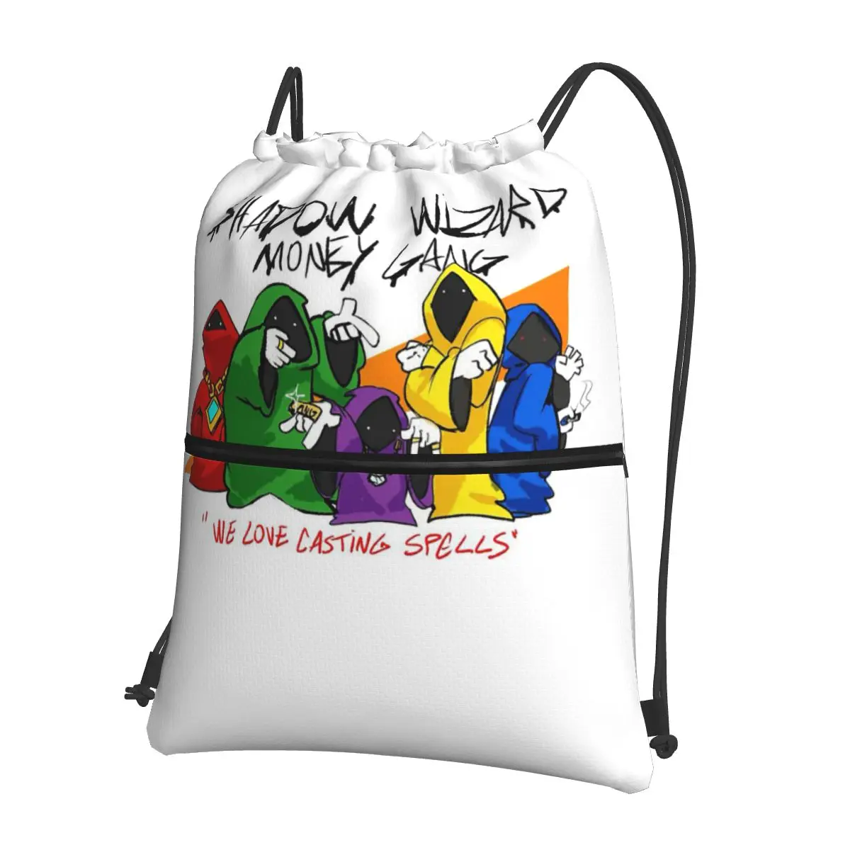 Shadow Wizard Money Gang We Love Casting Spells Backpacks Fashion Drawstring Bags Sports Bag Book Bags for Man Woman Students