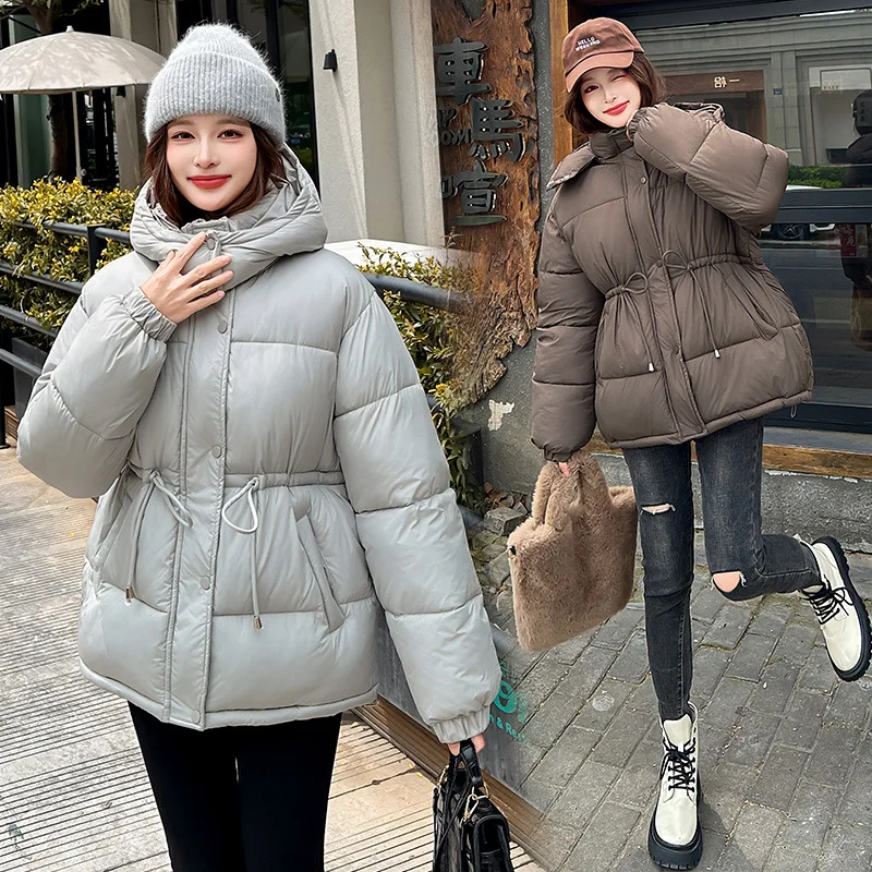 Korean Cotton Padded Jacket Women Hooded Coat 2025 Winter New Loose Girl Jacket Multi-Color Thick Windbrake Keep Warm Short Coat